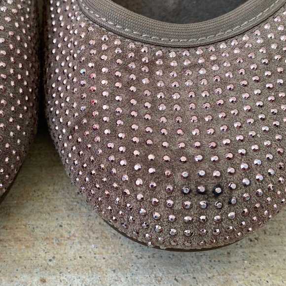 Vionic Willow Womens 5 Ballet Flats Brown Tan Sparkle Rhinestone Orthotic - Picture 5 of 7